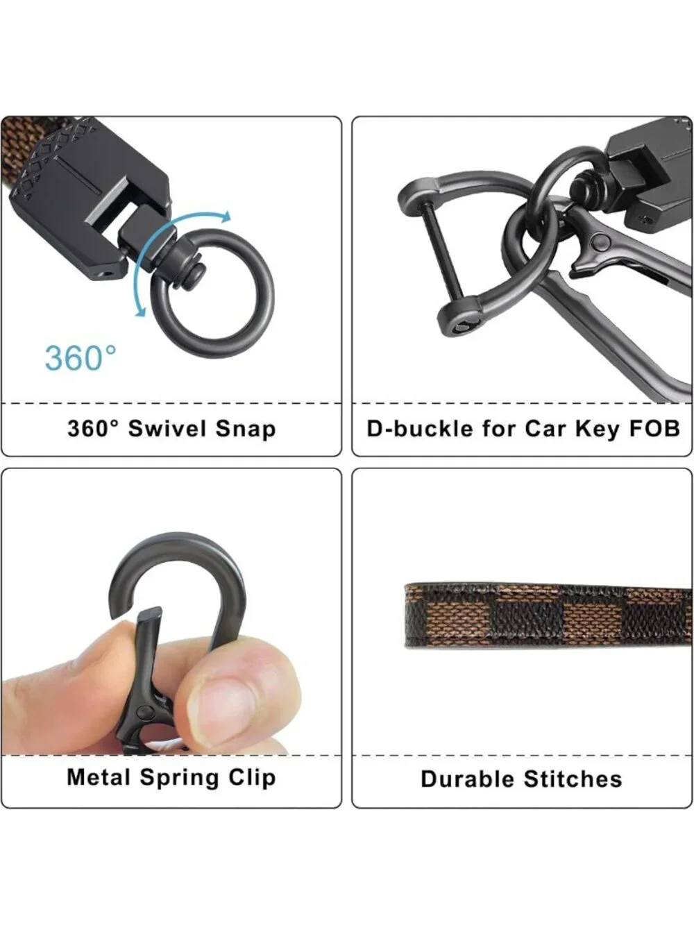 Stylish Leather Keychain for Car & Home Keys - Durable, Chic, Perfect Gift